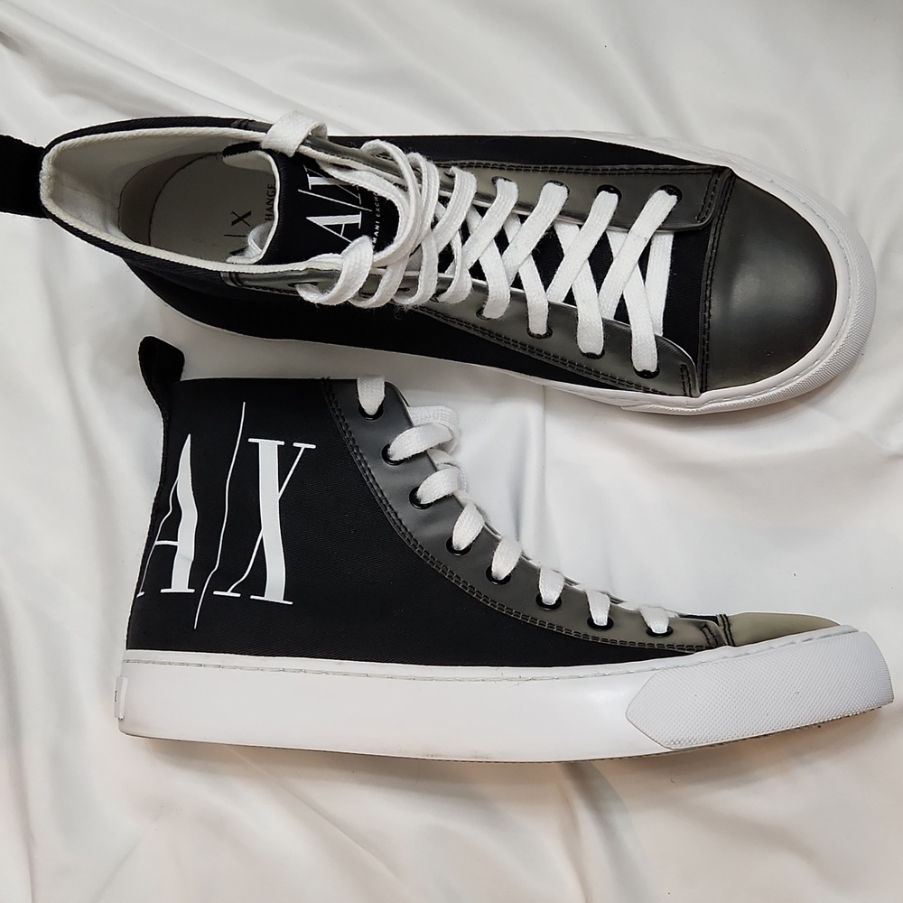 Armani Exchange A|X Icon Logo High Top Black White Trainer sneakers (m size 7)